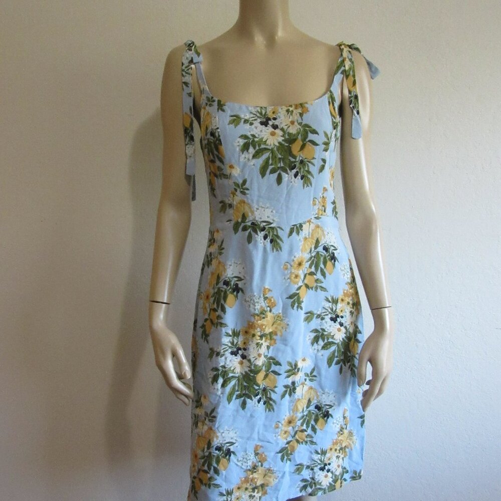 REFORMATION Multicolor Floral Adjustable Straps 8 Sleeveless Back Zip Dress